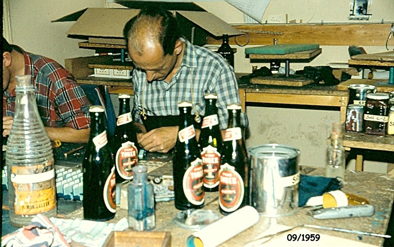 Painting seats September 1959